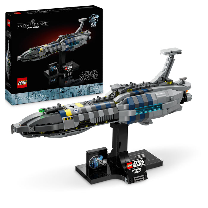 LEGO Star Wars 75377 Invisible Hand™ - Raumschiff-Modell für Erwachsene mit Display-Ständer und Namensschild