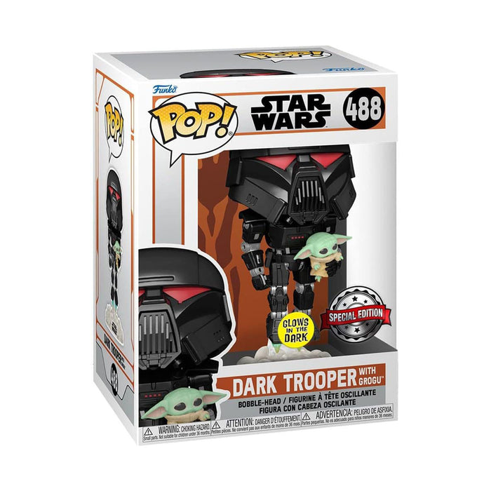 Star Wars: Mandalorian POP! Vinyl Figur Dark Trooper w/Child(GW) 9 cm