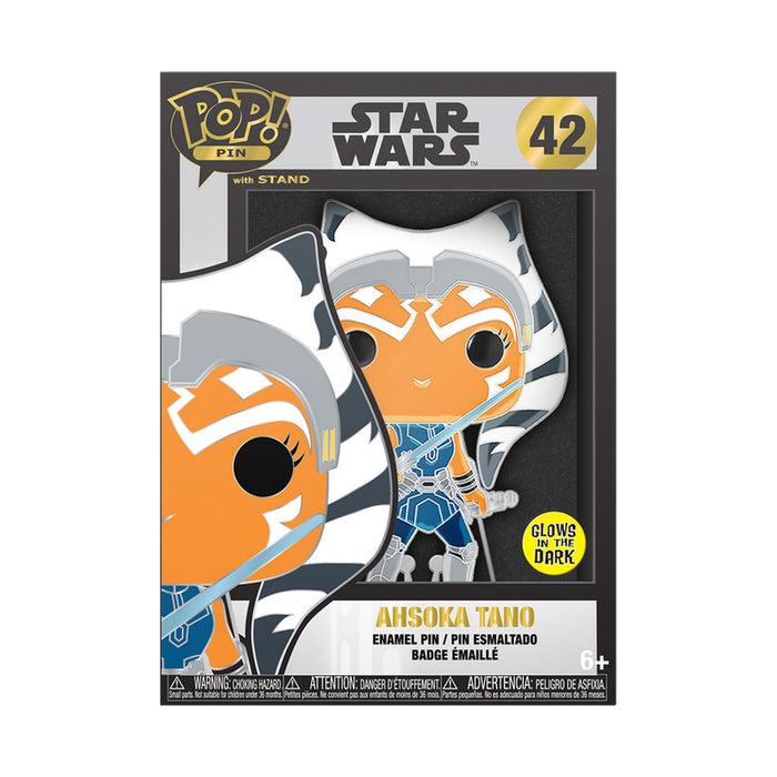 Star Wars Clone Wars Loungefly POP! Pin Ansteck-Pin Ahsoka (Glow-in-the-Dark) 10 cm