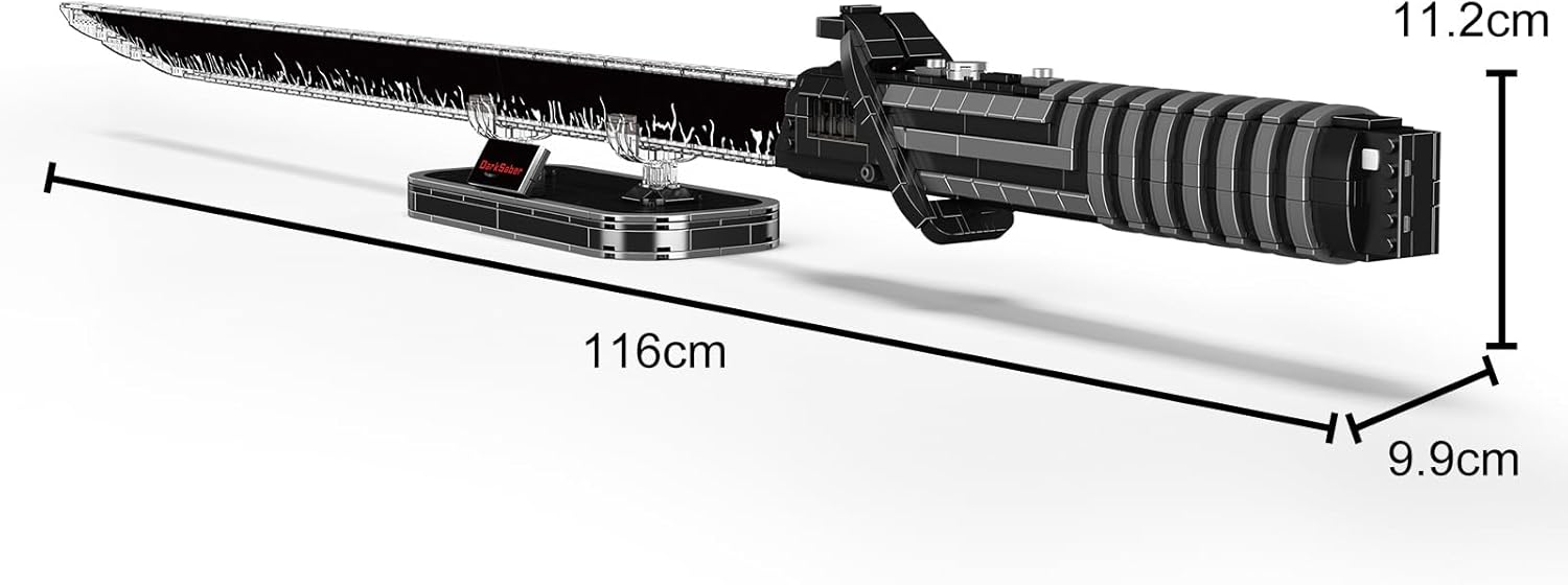 Mould King 10138 Darksaber - Dunkelschwert Klemmbausteinmodell mit Beleuchtung und Ständer