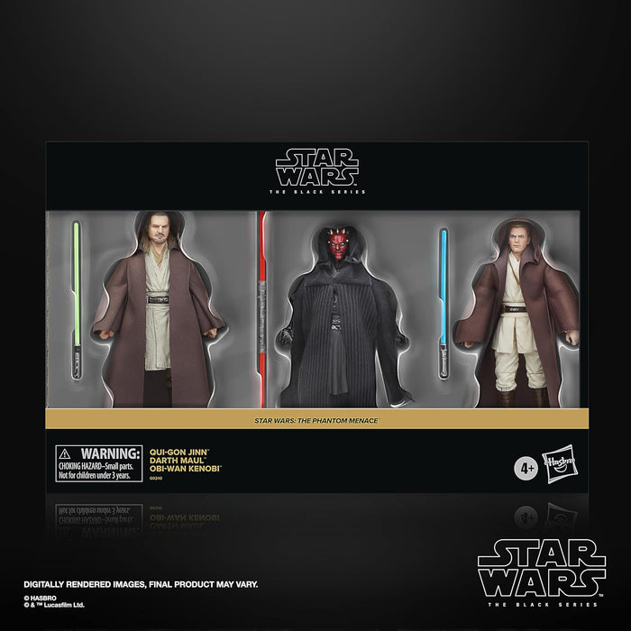 Star Wars Episode I Black Series Actionfiguren 3er-Pack Qui-Gon Jinn, Darth Maul, Obi-Wan Kenobi 15 cm