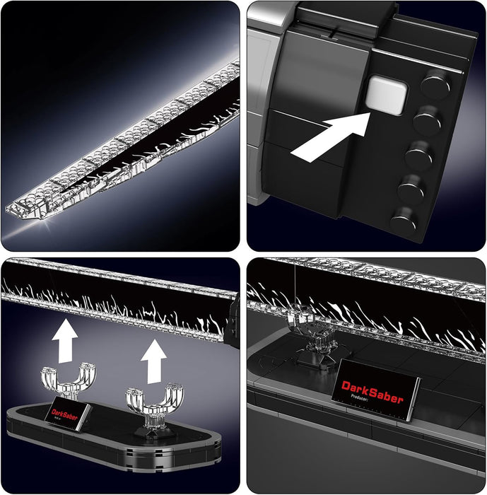 Mould King 10138 Darksaber - Dunkelschwert Klemmbausteinmodell mit Beleuchtung und Ständer