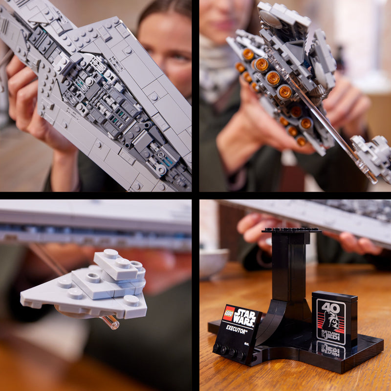 LEGO Star Wars 75356 Supersternzerstörer Executor™ – Raumschiff-Modell für Erwachsene mit Display-Ständer und Namensschild