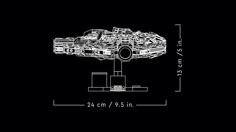 LEGO Star Wars 75375 Millenium Falke – Raumschiff-Modell für Erwachsene mit Display-Ständer und Namensschild