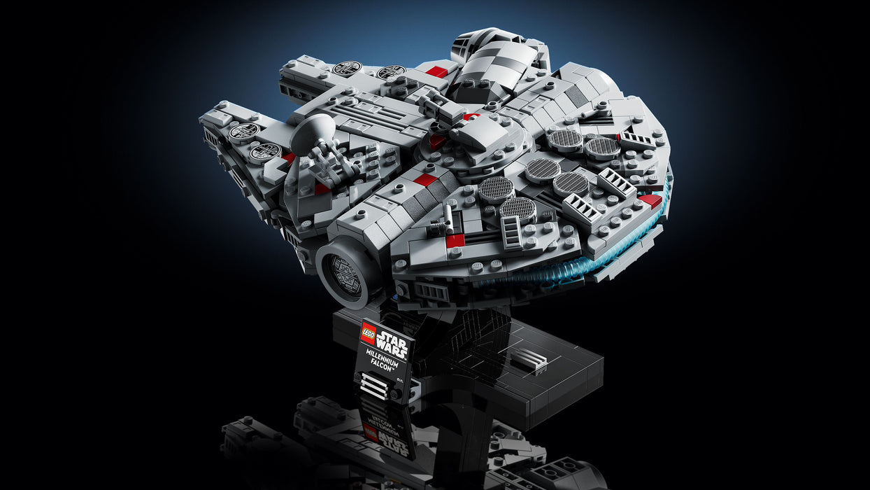 LEGO Star Wars 75375 Millenium Falke – Raumschiff-Modell für Erwachsene mit Display-Ständer und Namensschild