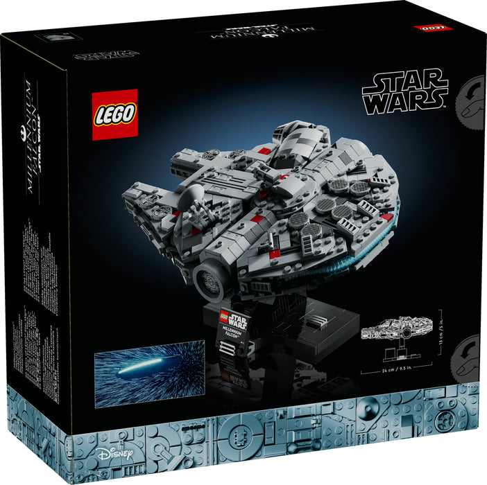 LEGO Star Wars 75375 Millenium Falke – Raumschiff-Modell für Erwachsene mit Display-Ständer und Namensschild