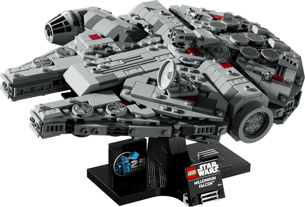 LEGO Star Wars 75375 Millenium Falke – Raumschiff-Modell für Erwachsene mit Display-Ständer und Namensschild