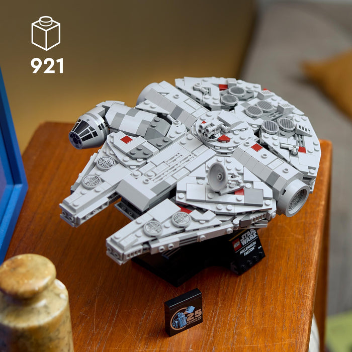 LEGO Star Wars 75375 Millenium Falke – Raumschiff-Modell für Erwachsene mit Display-Ständer und Namensschild